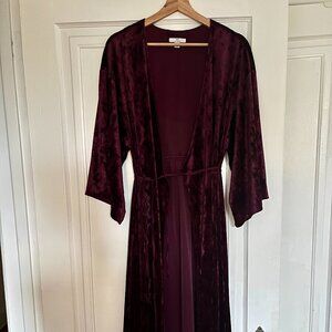 H BY HALSTON | Purple Velvet Robe Dress | Size L